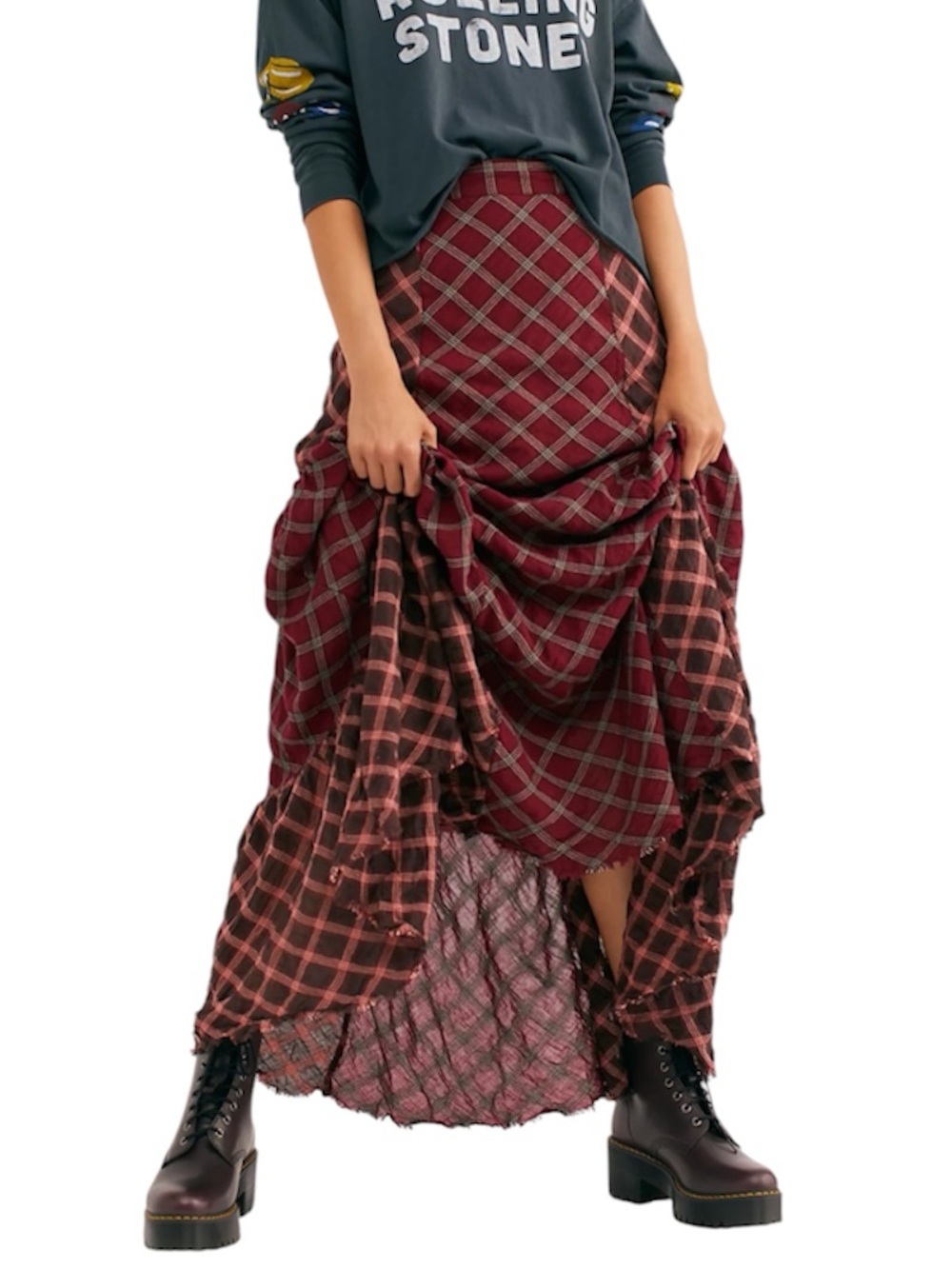 Free People Prairie Dreams High Waist Maxi Skirt